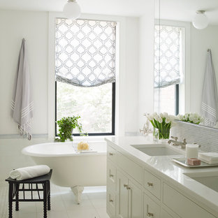 Bäder mit Löwenfuß-Badewanne und Quarzit-Waschtisch Ideen, Design