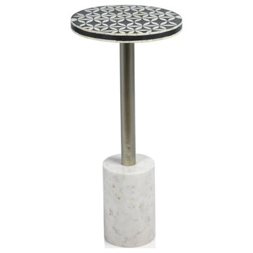 Sakan Round Cocktail Table With Marble Base