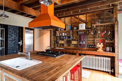 Example of a mountain style kitchen design in Other