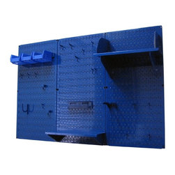 Blue Pegboard with Blue Peg-Board Accessories by Wall Control Storage Systems - Garage And Tool Storage
