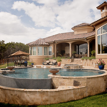 Infinity Pool With Beach Entry in Bulverde Texas