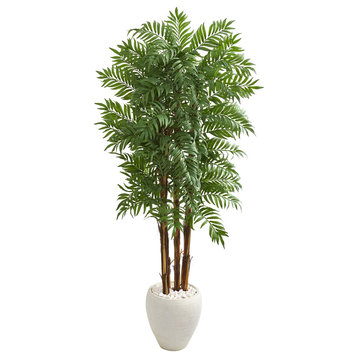 6' Parlour Artificial Palm Tree in White Planter