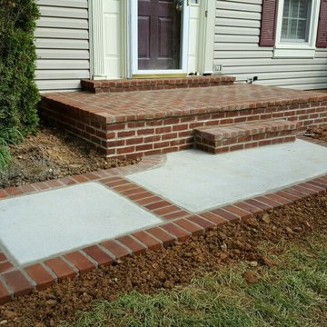 Concrete Walkway in Olney MD With Pavers Border