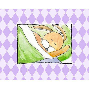 Sleeping BabyIV-Rabbit, Ready To Hang Canvas Kid's Wall Decor, 11 X 14