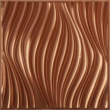 Billow EnduraWall Decorative 3D Wall Panel, 19.625"Wx19.625"H, Copper