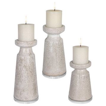 Uttermost Kyan Ceramic Candleholders, Set of 3