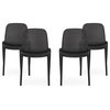 Tafton Outdoor Stacking Dining Chair, Set of 4, Black