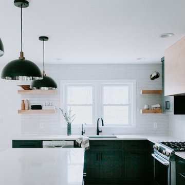 Counter-to-Ceiling White Brick Backsplash
