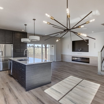 Modern Slab Style Kitchen & bath Cabinetry in High Definition Wood Grain Texture