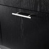 86.5" Modern Reagan Black Oak Wood Cabinet Storage Drawers 4 Storage Doors