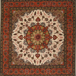 Persian Tabriz rug 6'8 X 7' - Area Rugs