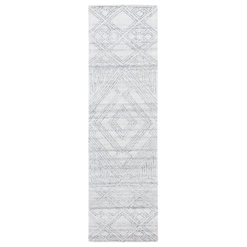 Safavieh Abstract Collection, ABT144 Rug, Ivory and Gray, 2'3"x8'