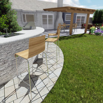 Conceptual Backyard Design | 4th Option Layout | Outdoor Kitchen