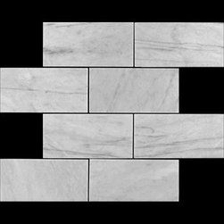 Carrara Marble Italian White Bianco Carrera 6x12 Marble Subway Tile Honed - Wall And Floor Tile