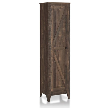 Furniture of America Prunda Mid-Century Wood Storage Cabinet in Reclaimed Oak