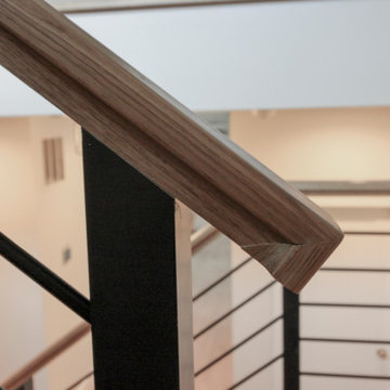 Project #71 | Modern Hickory Staircase with Horizontal Balustrade