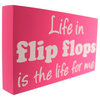 Home Decor Flip Flop Box Sign Wood Summer Fun Shoes 60564 Pink