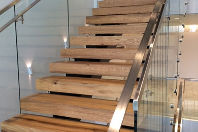 Reclaimed barn wood stair treads