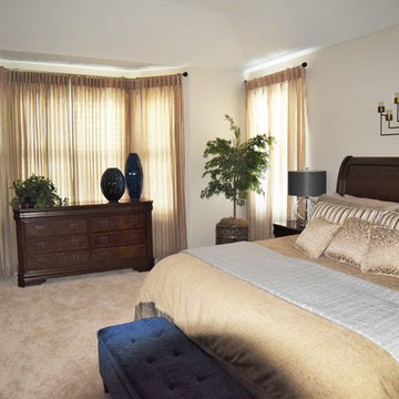 Southlands Beacon Point Master Bedroom Bedding, Pillows and Drapery