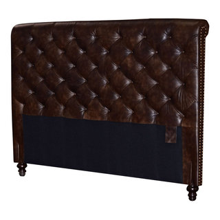 Chesterfield Headboard Deep Button Tufting and Nail Heads 2 Tone