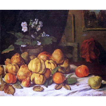 Gustave Courbet Still Life: Apples- Pears and Flowers Wall Decal