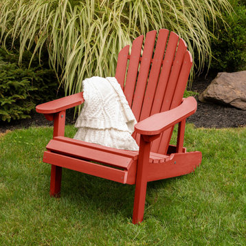 Merrow Folding & Reclining Adirondack Chair, Red