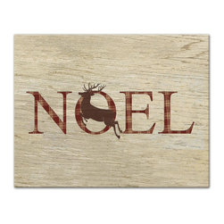 DDCG - "Noel" Reindeer Canvas Wall Art, 14"x11" - Prints And Posters