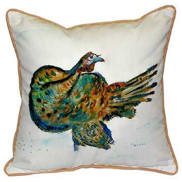 Betsy Drake Turkey Extra Large 22 X 22 Indoor / Outdoor Pillow