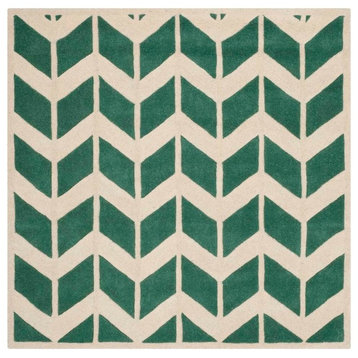 Safavieh Chatham Collection CHT746 Rug, Teal/Ivory, 5' Square