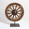 Large Ox Cart Wheel on Stand