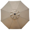 9' Sunbrella Fabric Aluminum Patio Umbrella With Auto Tilt and Crank, Beige