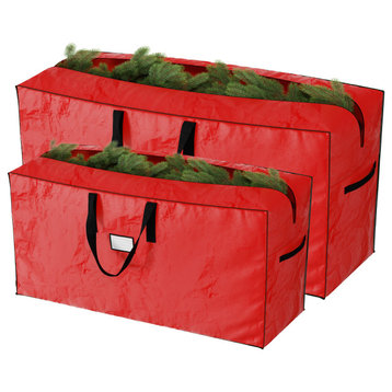 Christmas Tree Storage Bags Set of 2 Woven Totes for up to 16' Artificial Trees