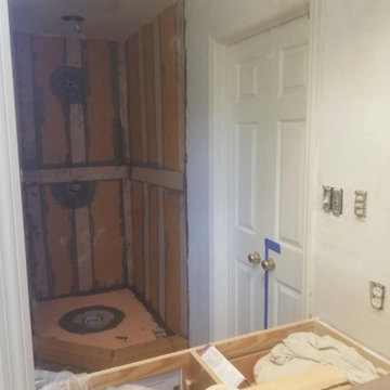 Subway Tile with Schluter System Bathroom