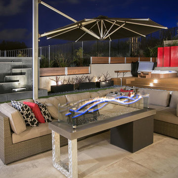 Custom Fire Feature - Sophisticated Outdoor Great Room