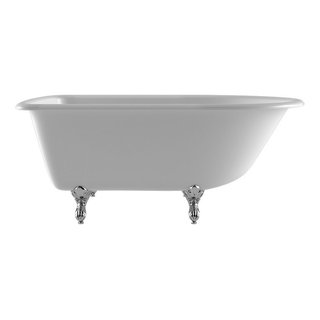 Madison 69 Inch Acrylic Double Slipper Freestanding Tub - No Faucet  Drillings - White