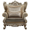ACME Ranita Chair with 2 Pillows, Fabric and Champagne