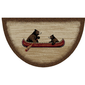 Cozy Cabin Bear Canoe Lodge Accent Rug, 19"x31"