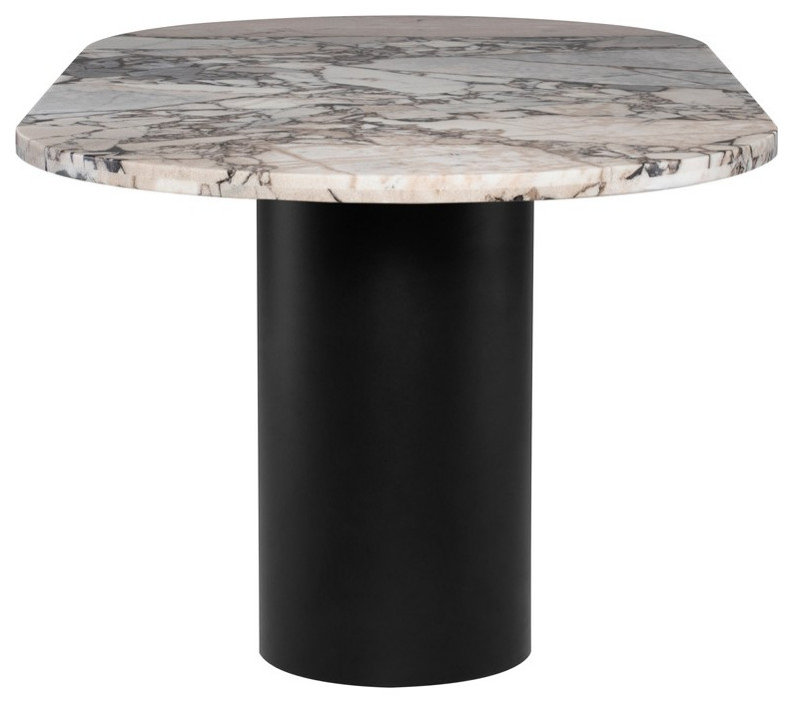 Ande Dining Table, Luna Marble Top Dining Table - Black Metal Base 80 ...