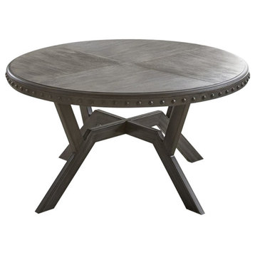 Bowery Hill Round Coffee Table in Weathered Gray