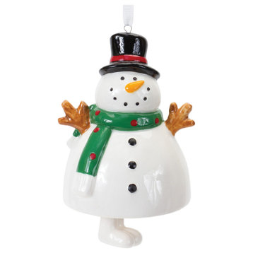 Ceramic Snowman Bell Ornament, Set of 12