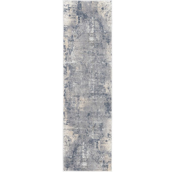 Nourison Rustic Textures 2'2" x 7'6" Grey/Beige Modern Indoor Area Rug