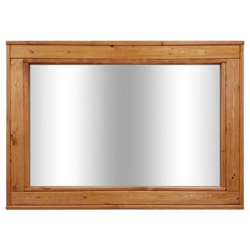 Herringbone Stained Vanity Mirror, Cherry, 42"x30", Horizontal