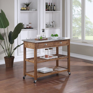 Sonoma Kitchen Cart, Barnwood Wire-Brush