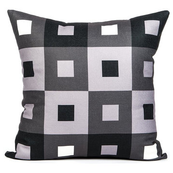 "A-Pex" Black, White and Gray Throw Pillow Cover