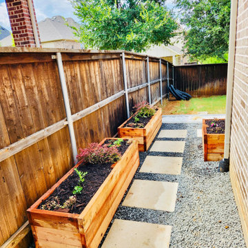 Side Yard Transformation with Custom Cedar Planter Boxes