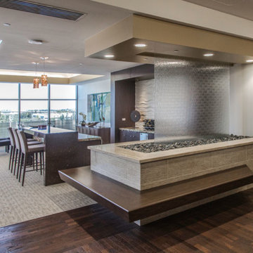 Glass Wall and Bar in Jeanine's Office