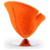 Manhattan Comfort Tulip Velvet Swivel Accent Chair, Orange, Set of 2