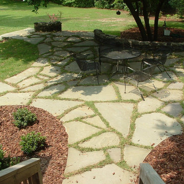 Stone walls and patio