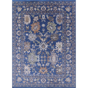 Hand-Knotted Turkish Oushak Wool Rug 9' 1" X 12' 3" - Q15949