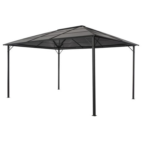 vidaXL Gazebo with Roof Aluminum 13.1'x9.8'x8.5' Black